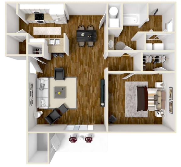 One Bedroom, One Bathroom Apartment | 771 Sq. Ft. at Lexington Pointe Apartment Homes in Oxford, MS