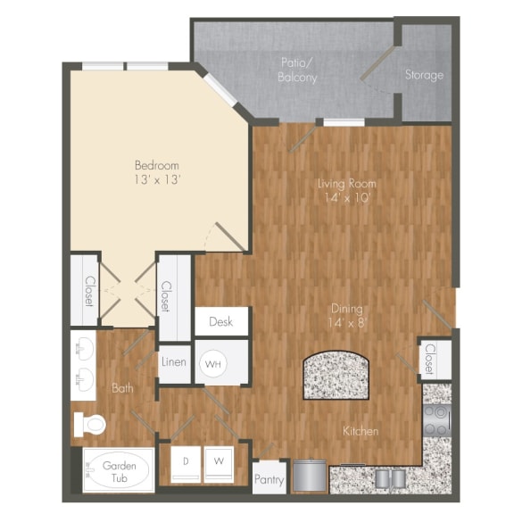 1 bedroom 1 bathroom floorplan