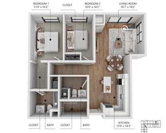 C4 Floor Plan at Soll, Des Moines, IA 50312