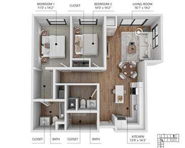 C4 Floor Plan at Soll, Des Moines, IA 50312