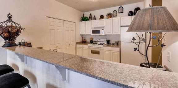 granite breakfast bar at The Sanctuary of Lake Villa, Lake Villa