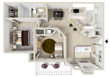 2x1 TRILLIUM | 944 Sq. Ft. at Highlands Apartment Homes, Tennessee , 38135