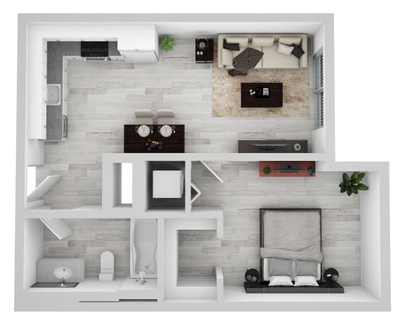 Floor Plan  1 bedroom apartment floor plan at AVIVA Apartments