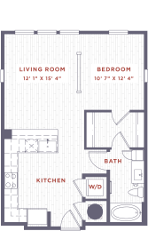 a diagram of a living room and a dining room floor plan