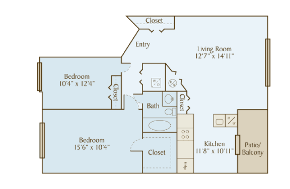 the floor plan of fox valley apartments