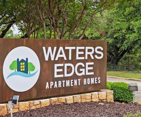 property signage at Waters Edge Apartment Homes, Georgetown, TX
