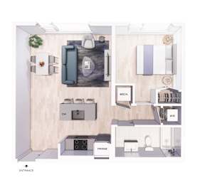 floor plan of the studio