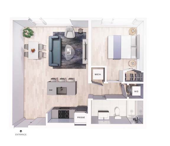 floor plan of the studio