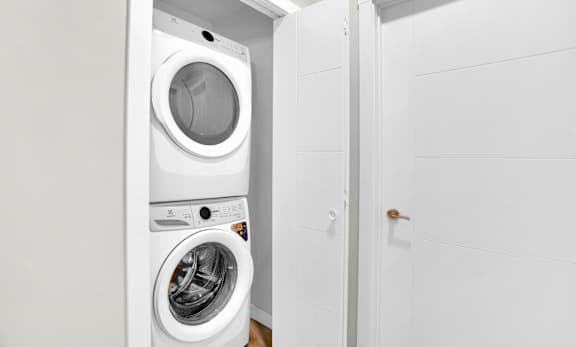 Washer Dryer In Unit at G17 Apartments at Tamarack, Edmonton, AB