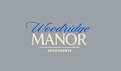 The image is a logo for Woodridge Manor Apartments.