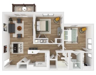 Two Bedroom Two Bathroom Apartment Little Brook. at Littlebrook Apartments, Hudson, MA, 01749