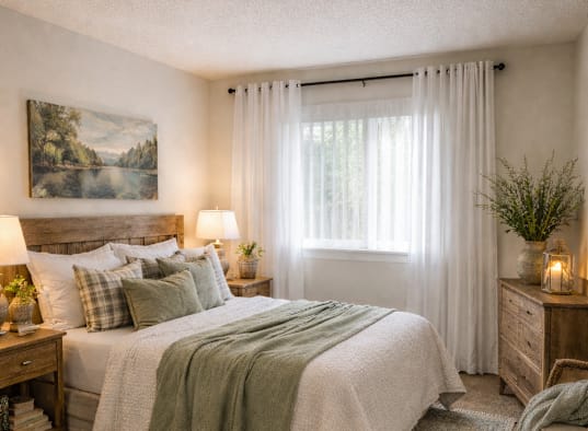 Bedroom at River Commons Senior Living, Redding