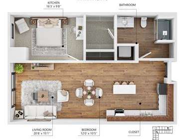 A4 Floor Plan at Soll, Des Moines, IA 50312