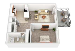 a floor plan of a 1 bedroom floor plan