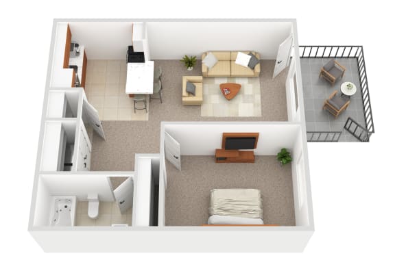a floor plan of a 1 bedroom floor plan
