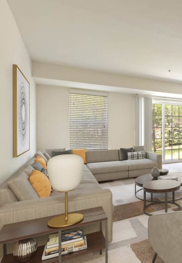 Living Room With TV at Cidermill Village, Michigan