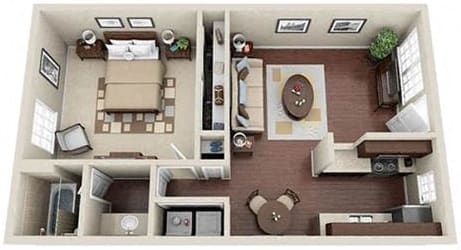 Floor Plan  1-Bedroom floor plan
