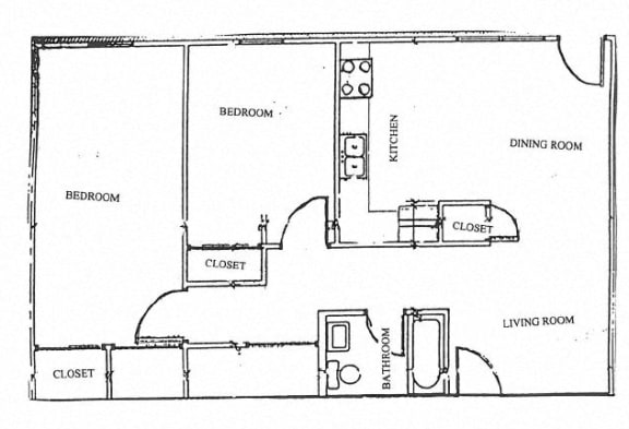 Floor Plan  2 Bedroom Unit