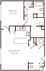 The Soho 8 Floor Plan at Metro67, Memphis, 38103