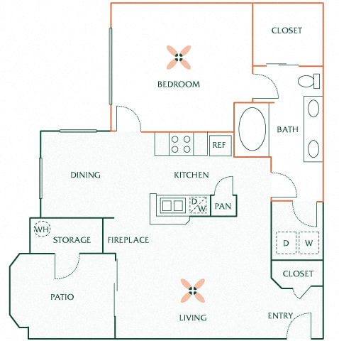 Sonterra Apartments at Paradise Valley - A2- Pearl - 1 bedroom - 1 bath