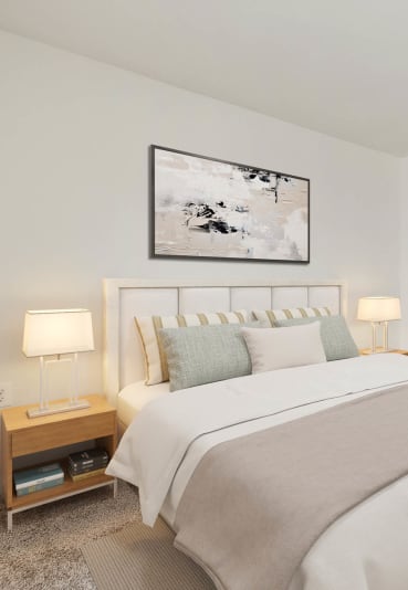 a bedroom with a bed and a closet at Summit Creek, Canton, MI 48188
