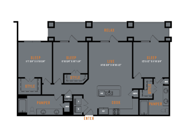 Lenox SoCo 2D Floor Plans - C1