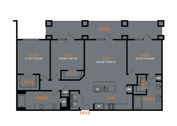 Lenox SoCo 2D Floor Plans - C1