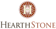A logo with a circle and a cross in the center, with the words "HEARTHSTONE" below it.