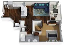 1 Bedroom C 1 Bath Floor Plan at Century Town Center, Gainesville, 32607