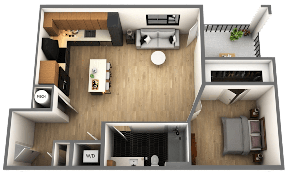 Carousel Floor Plan at Chelsea Apartments, St Louis
