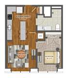 1Bd 1Bth O Floor Plan at Stella St. Paul Apartments, St. Paul, MN, 55102