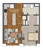 1Bd 1Bth H Floor Plan at Stella St. Paul Apartments, St. Paul, MN, 55102