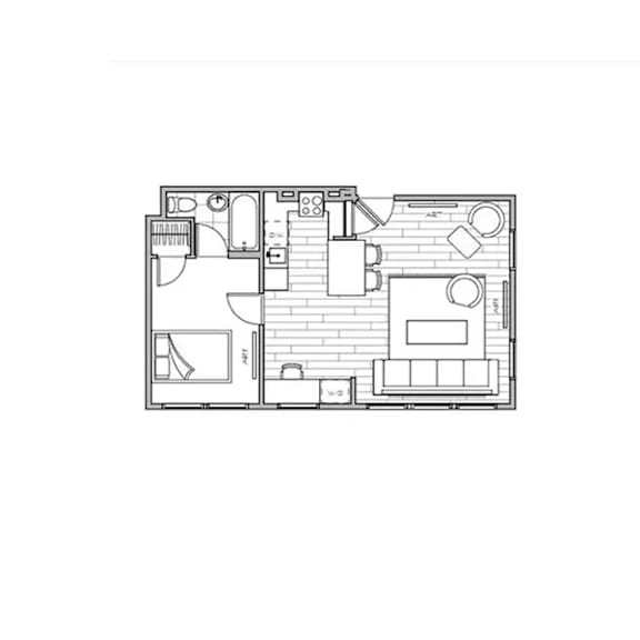 floor plan of the apartment with office space on the ground floor