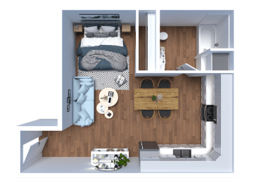 AP1 Lofts - Unit O - Studio - Floor Plan