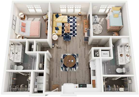 Floor Plan  Harbor Floorplan at 2000 West Creek Apartments, Richmond