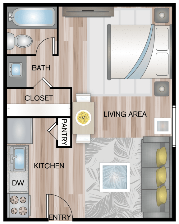 E1 | Studio / 1 Bath | 409 Sq Ft at The Keller, Texas