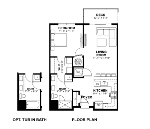 1 Bed 1 Bath Floor Plan | 720 Sq. Ft. at The Prescott Luxury Apartments in Austin, TX