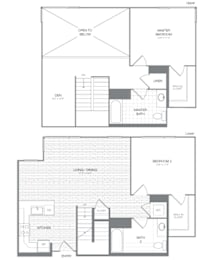 Harrison - 2 Bedroom 2 Bath Floor Plan Layout - 1416 Square Feet at Venue, San Francisco, CA