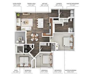 3 bed 2 bath J at Stonegate Crossing Apartments, IOWA, 50325
