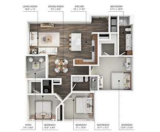 3 bed 2 bath G at Stonegate Crossing Apartments, Clive