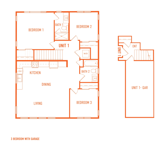 Rancho Valencia Rental Homes in Santa Rosa, California Three Bedroom Floor Plan