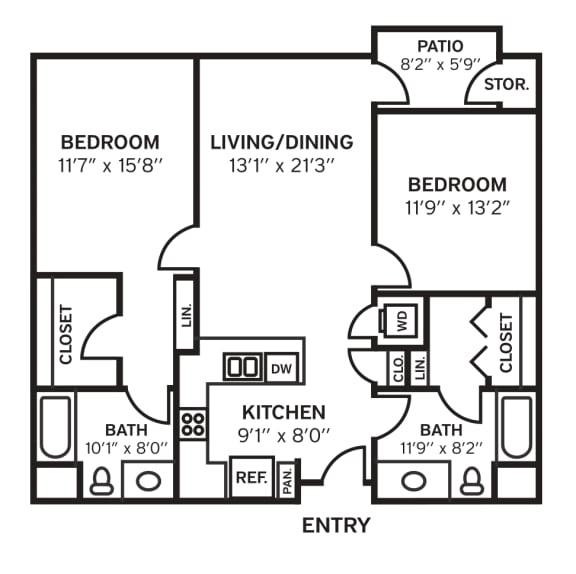 960-1032 sq ft floorplan