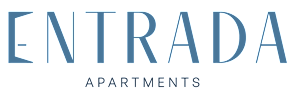 A sign that says Entrada Apartments.