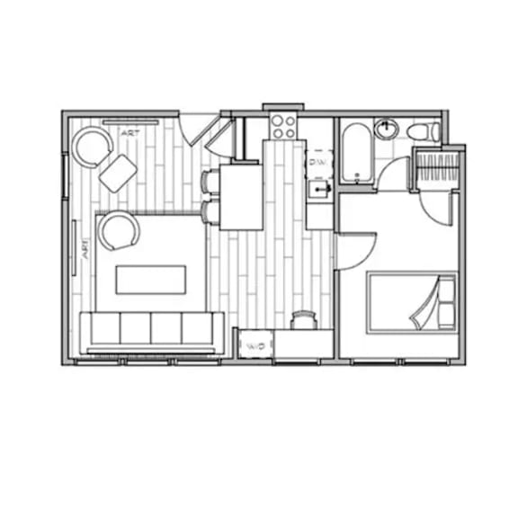 bedroom floor plan of a studio apartment 05 floor