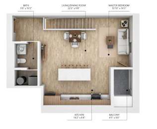 C10 Floor Plan at City Square Lofts, Des Moines