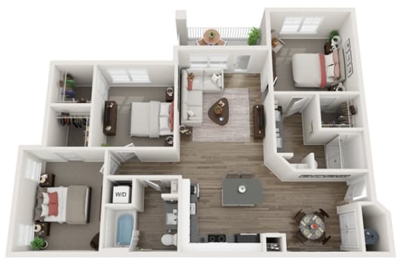 Town Center East - C1 - 3 Bedroom 1 Bath