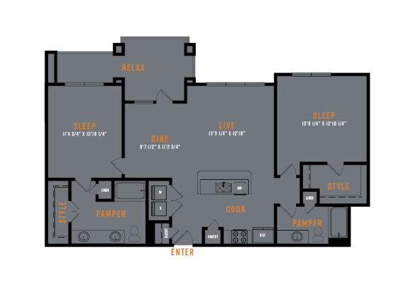 Lenox SoCo 2D Floor Plans - B6