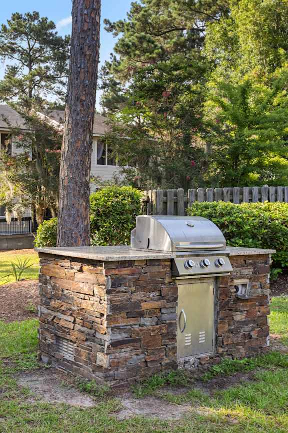 Barbeque Area at River Crossing Apartments, Thunderbolt, GA, 31404