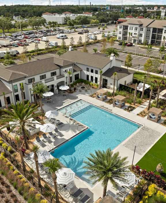 Aerial view of the swimming pool at Terrassa Luxury Apartments, Saint Augustine, FL 32084