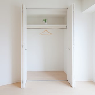 Large closet with open doors